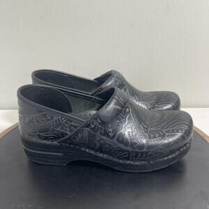 Dansko Shoes Womens Size 40 9 - 9.5 Embossed Leather Floral Clog Comfort Work